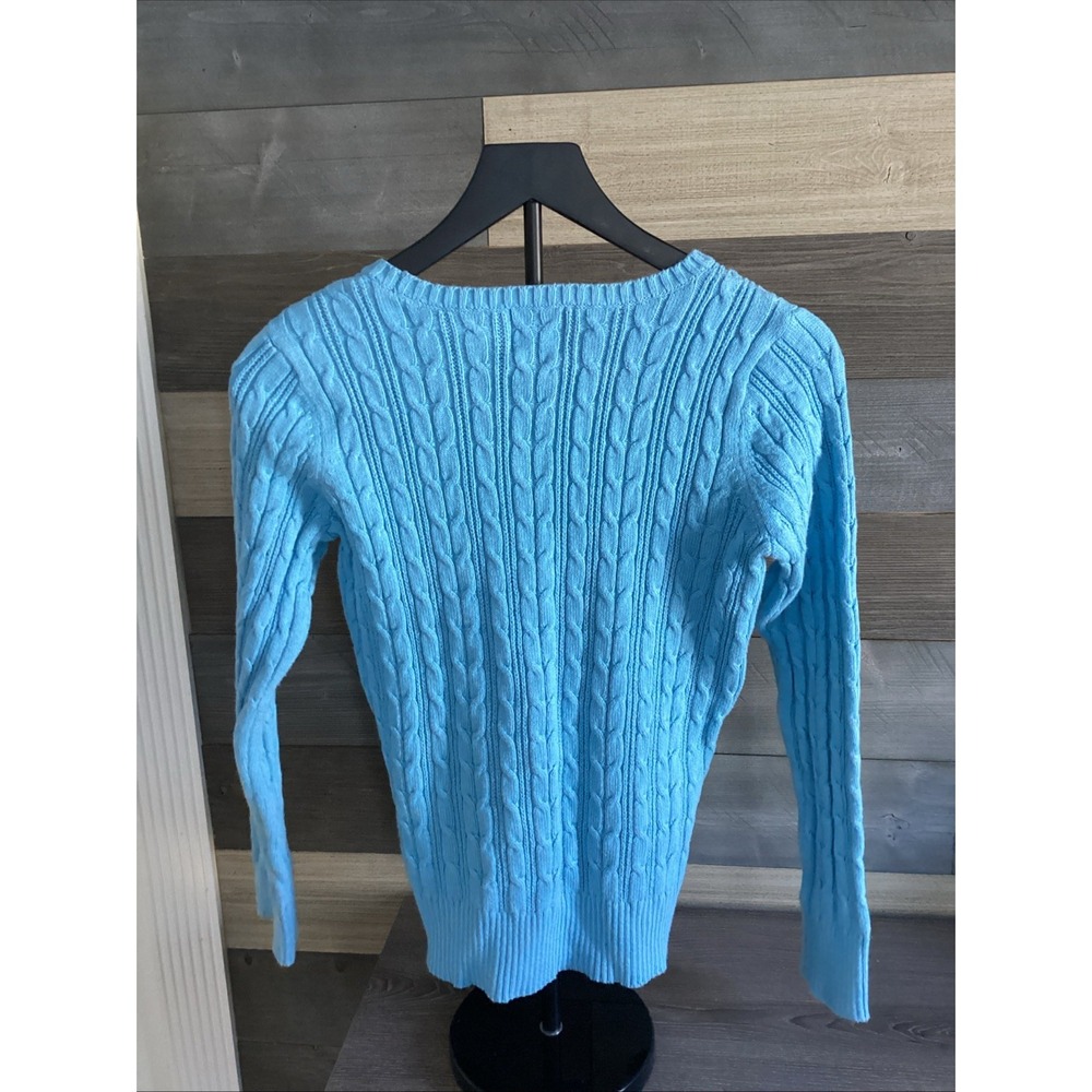 St Johns Bay Womens Cable Knit Long Sleeve Crewneck Pullover Sweater Medium - Picture 6 of 6